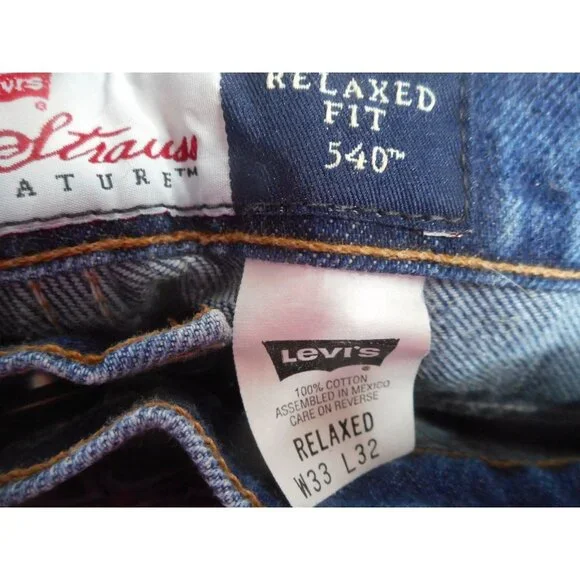 Vintage Discontinued 540 Relaxed Levi Jeans Size 33 x 32 100% cotton - Picture 5 of 7